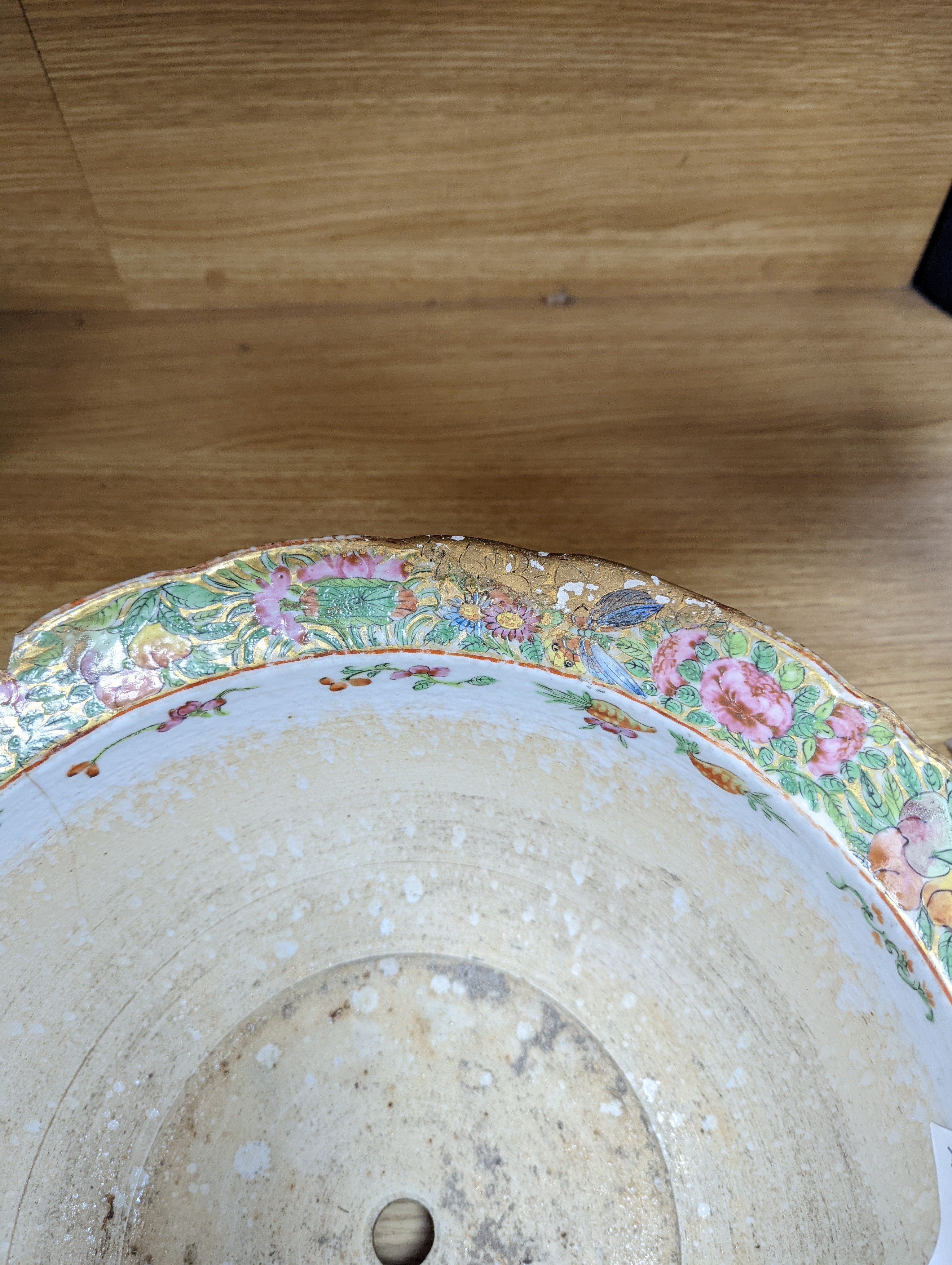 A Large Chinese famille rose flower pot, mid 19th century, 38cm